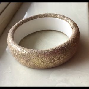 Gold metallic suede soft bangle bracelet